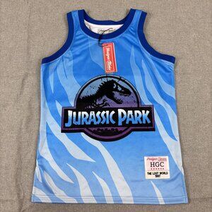 Jurassic Park Blue Tank Top XS By Headgear Classics With Patch Logo Design